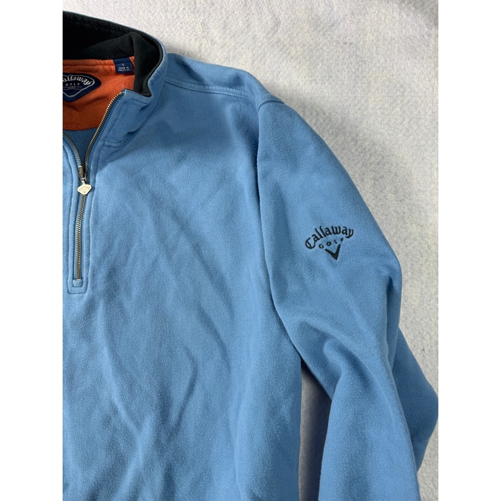 Callaway Golf Sport Mens Large Blue Quarter Zip Fleece Pullover Sweatshirt L - Picture 4 of 7
